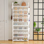 Tall Shoe Rack 10 Tiers, Sturdy Metal Space Saving Corner Shoe Rack Organizer For Closet, Entrance, Doorway, Garage, Living Room