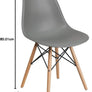 Elon Series Green Plastic Chair w/ Wooden Legs 22.5"D x 18.25"W x 31.5"H-6 Color