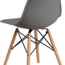 Elon Series Green Plastic Chair w/ Wooden Legs 22.5"D x 18.25"W x 31.5"H-6 Color