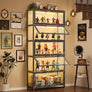 Display Cabinet, 5-Tier Tall Bookcase with Adjustable Shelves, Collectibles Toy Organizers Rack & Display Shelf, Bookshelf