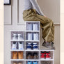 6 Layers Shoes Box Foldable Transparent Sneaker Shoe Storage Organizers Box Stackable Dustproof High-top Cabinet Shoe Rack Shelf
