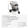 VEVOR Pet Stroller Carrier Dog Cat Lightweight Rotate w/ Brake Cup Holder Puppy