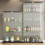 Glass Display Cabinet 4 Shelves Floor Standing Living Room 64 x 32 x 14in, Black