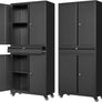 Metal Garage Storage Cabinet Drawer 4 Door Lock-2 Adjustable Shelves Office