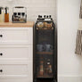 3-Tier Narrow Storage Rolling Cart w/ Wheels Wood Steel Frame Slim Kitchen Dine