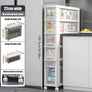 Narrow Storage Cabinet Pantry Thin Cabinet Bathroom Slim Rolling Storage Cart Plastic Rolling Shelf with Transparent Drawers