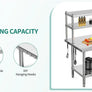 NSF Stainless Steel Table w/ Overshelf 48" X 24" Work w/ 48"X12" Shelf Kitchen
