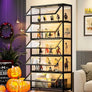 Display Cabinet, 5-Tier Tall Bookcase with Adjustable Shelves, Collectibles Toy Organizers Rack & Display Shelf, Bookshelf