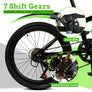 20" Mountain Bike 7 Speeds Kid Bicycle Dual-Disc Brakes Children MTB Boys Girls