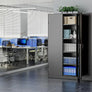 Metal Storage Cabinet, 72" Black Locking Doors and 4 Shelves, Tall Tool Garage