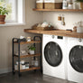 3-Tier Narrow Storage Rolling Cart w/ Wheels Wood Steel Frame Slim Kitchen Dine