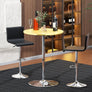Round Bar Table Adjustable Height, Base Pub Table 360° Swivel for Living Room Dining Room Bistro Cafe, Led Bar Table