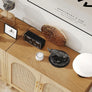 Living room cabinet,Set of 2 Rattan Storage Cabinet with Doors, Accent Bathroom Floor Cabinet, Modern Sideboard Buffet Cabinet