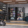 Metal Storage Cabinet, 72" Black Locking Doors and 4 Shelves, Tall Tool Garage