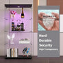 Display Cabinet 64.5" H 4-LED Light Glass Door Case Modern Curio Collection
