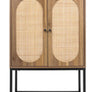 Rattan Shoe Cabinet with 2Flip Drawers,Black Free Standing Storage Racks with Metal Legs,Shoe Organizers Entrance Hallway(Black)