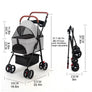 Pet Stroller, Folding Dog Stroller, Pet Folding Strollers, 4 Wheels Dog/Cat Puppy Stroller, Travel Carrier for Small/Medium Pet