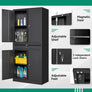 Metal Garage Storage Cabinet Drawer 4 Door Lock-2 Adjustable Shelves Office