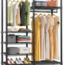 R4 Rolling Garment Rack 6 Tiers Adjustable Heavy Duty Wire Shelving Clothes Rack with Dojavascript:uble Rods and Lockable