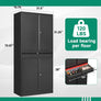 Metal Garage Storage Cabinet Drawer 4 Door Lock-2 Adjustable Shelves Office