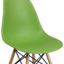Elon Series Green Plastic Chair w/ Wooden Legs 22.5"D x 18.25"W x 31.5"H-6 Color