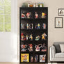 Display Cabinet, 5-Tier Tall Bookcase with Adjustable Shelves, Collectibles Toy Organizers Rack & Display Shelf, Bookshelf