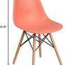 Elon Series Green Plastic Chair w/ Wooden Legs 22.5"D x 18.25"W x 31.5"H-6 Color