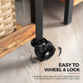 3-Tier Narrow Storage Rolling Cart w/ Wheels Wood Steel Frame Slim Kitchen Dine