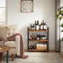 3-Tier Narrow Storage Rolling Cart w/ Wheels Wood Steel Frame Slim Kitchen Dine