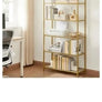 6-Tier Modern Wood Bookcase Sturdy Tall Narrow Display Stand Shelf