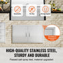 VEVOR BBQ Access Door 36Wx21H Inch Double Outdoor Kitchen Door Stainless Steel Flush Mount Door Wall Vertical Door with Handles
