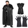 Game of Thrones Jon Snow Men Cosplay Costume Halloween Cloak Outfit + Gloves
