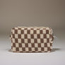 Zenana Checkered Pattern Knitted Cosmetic Pouch