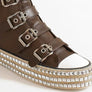 Beast Fashion Multi-Buckle Straps Studded Platform Sneakers