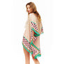 DIONA J MULTI PRINTED SILK KIMONO ONE SIZE COLOR BLACK/MULTI