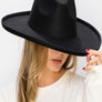 Vegan Felt Panama Upturned Brim HAT FOR WOMEN