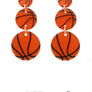 THREE DROP SPORTS BALL ACRYLIC POST EARRING