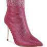 Orymple Shiny Rhinestone Studded Calf Boots