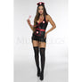 Surgical Assistant Black & Red Women's Wet Look Halloween Cosplay Costume Sz XS