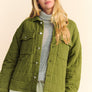 Davi & Dani Quilted Button Down Shacket with Chest Pockets