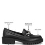 Ashby Faux Leather Chunky Block Heel Loafers