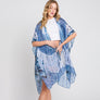 DIONA J TIE DYE PRINT KIMONO CARDIGAN ONE SIZE COLOR BLUE