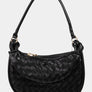 Fame PU Leather Basket Weave Half Moon Bag