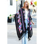 DIONA J FLORAL LACE KIMONO ONE SIZE COLOR BLACK