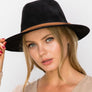 Vegan suede fedora with braided trim