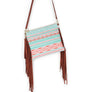Diona J Women's Designer Aztec Tassel Party Stylish Crossbody Bag Turquoise