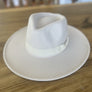 Wide brim rancher hat in vegan felt With Ribbone U