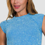 Zenana Ribbed Round Neck Cropped Top
