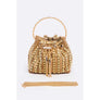 DIONA J RHINESTONE ICONIC TOP HANDLE BUCKET BAG COLOR GOLD
