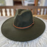 Structured wide brim panama hat in vegan felt With